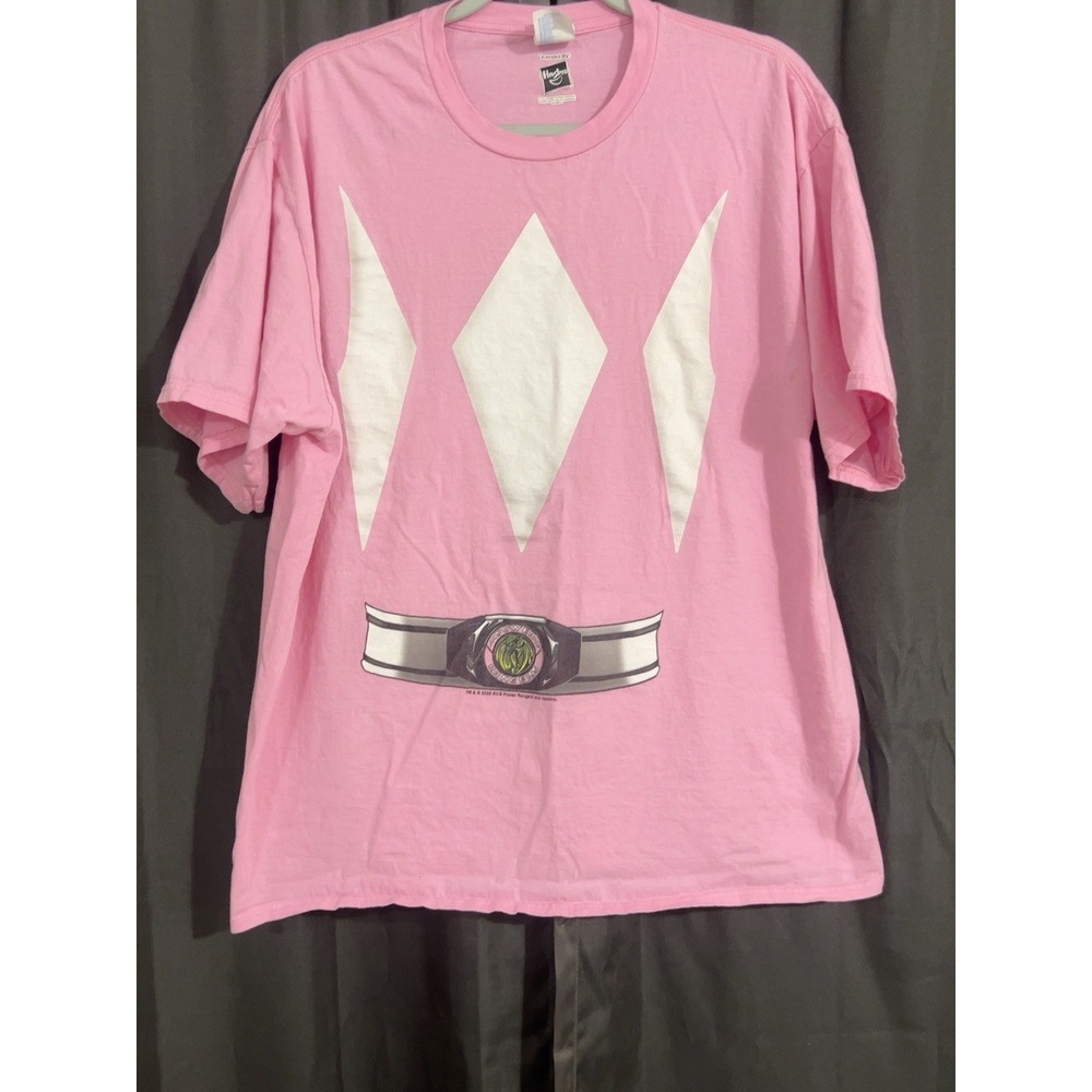Power Rangers Mens 2XL Pink Ranger Costume Graphic T Shirt Hasbro 2020
